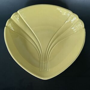 Vintage Royal Haeger Artichoke Bowl Yellow Ceramic 10” Art Deco Centerpiece 1984